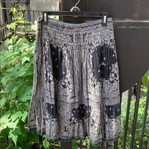 Black and White Paisley Skirt